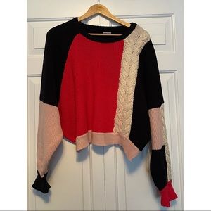 Cropped Colorblock Sweater